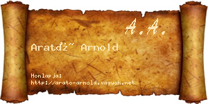 Arató Arnold névjegykártya