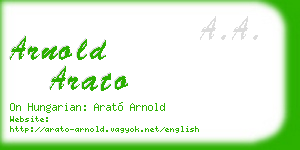 arnold arato business card